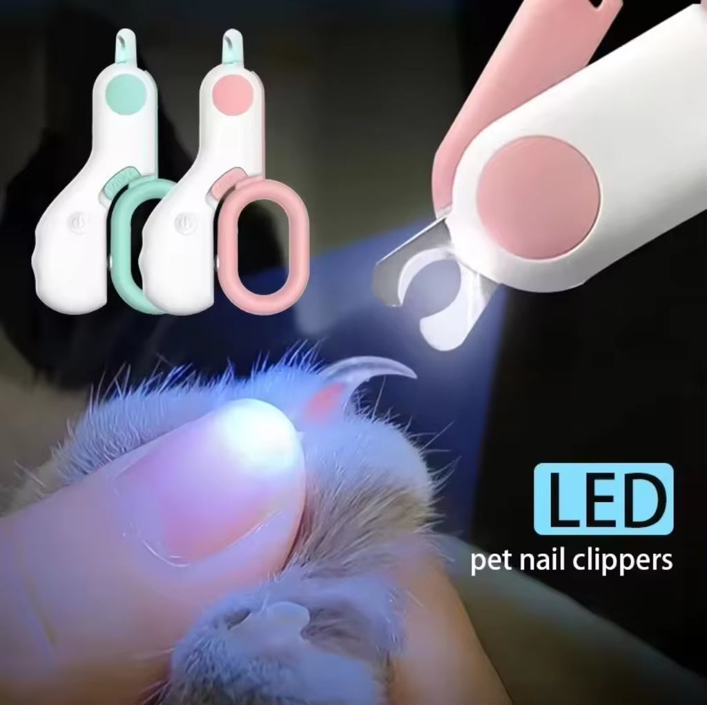 LED Light Cat Dog Nail Clipper Cutter Professional Pet Claw Trimmer with Safety Lock Puppy Kitten Animals Care Grooming Tool Kit