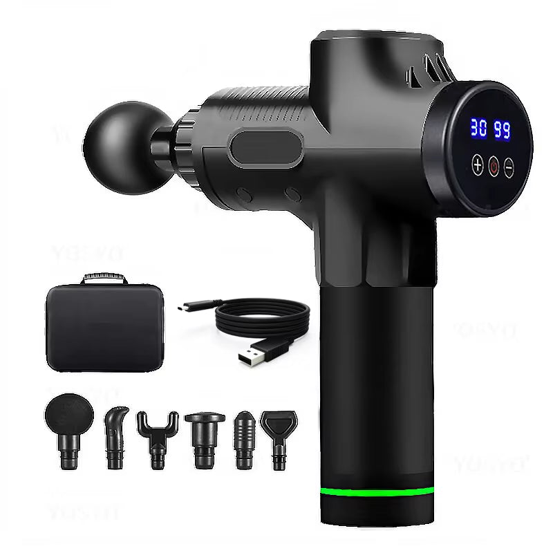 Deep Muscle Massage Gun Electric Percussion Pistol Massager for Body Neck Back Leg Fitness Tool 30 Levels