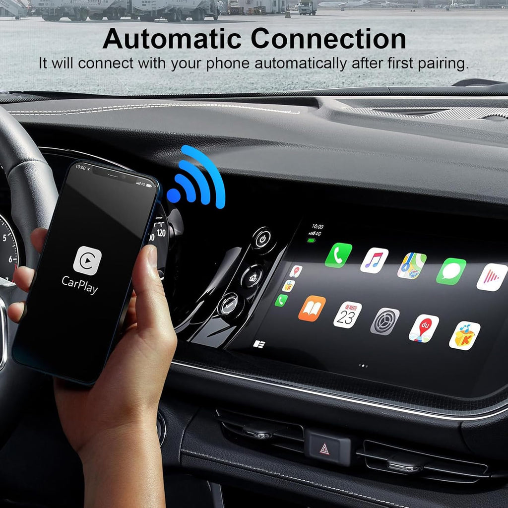 Adaptador Carplay & Android Auto Inalámbrico Para Iphone, Convierte Cable De Fábrica En Dongle Para Control Plug & Play, Compatible Con Coches Desde 2017