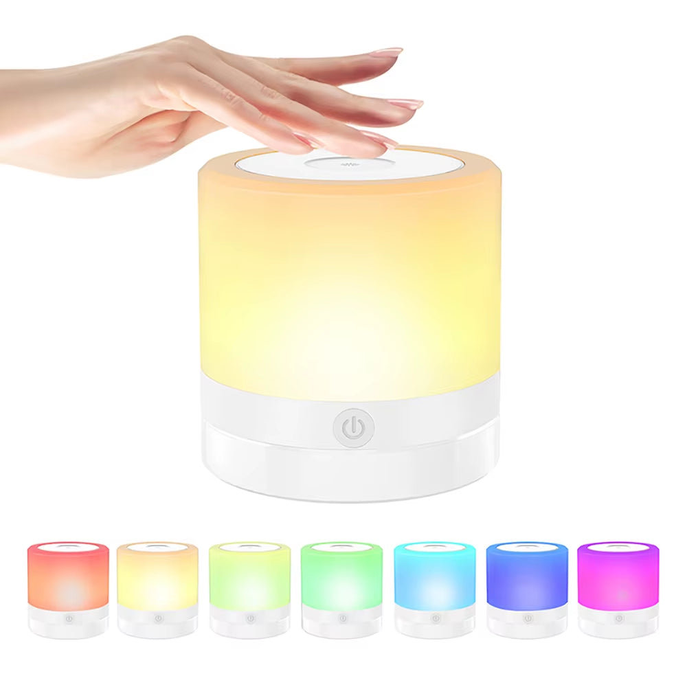 RGB Night Lamp Camping Light Atmosphere Night Lights Bedside Lamps Color Changing Tent with Remote Touch Control for Bedroom Dec