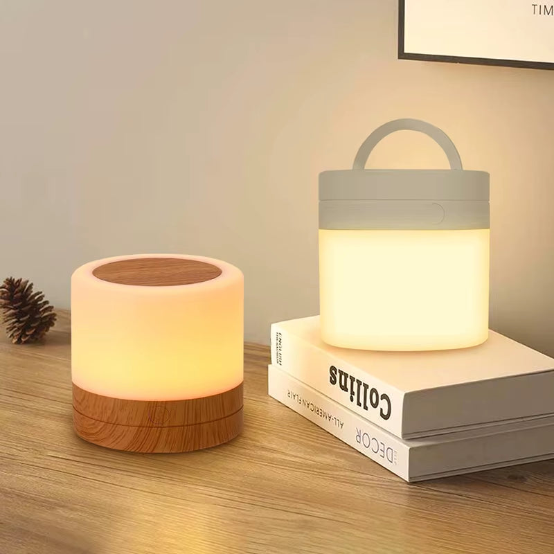 RGB Night Lamp Camping Light Atmosphere Night Lights Bedside Lamps Color Changing Tent with Remote Touch Control for Bedroom Dec