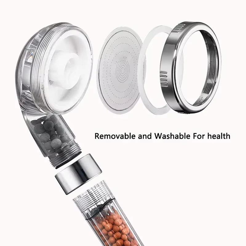 EHEH New Arrival 3 Modes SPA Shower Head High Pressure Saving Water Shower Nozzle Premium Bathroom Water Filter 4 Types
